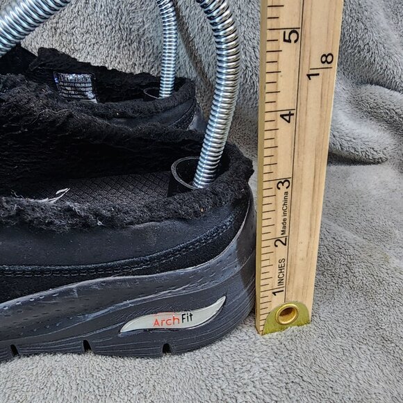 Skechers Shoes Womens 7.5 Black Leather & Textile Arch Fit Slip On Sneaker Clog - Picture 2 of 10